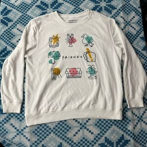 Friends Tv Show Unisex Graphic Print Crewneck‎ Sweater Size XL *Stain*